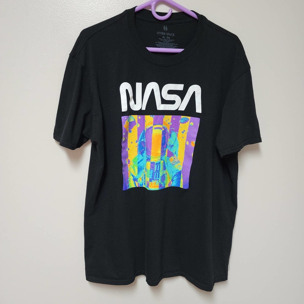 NASA Hyperspace Black Graphic Tee - Short Sleeve